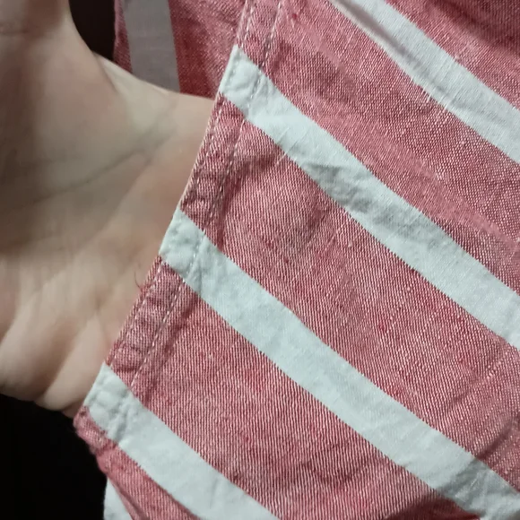 Nicole Miller Red and White Striped High Waist Shorts - Picture 3 of 4